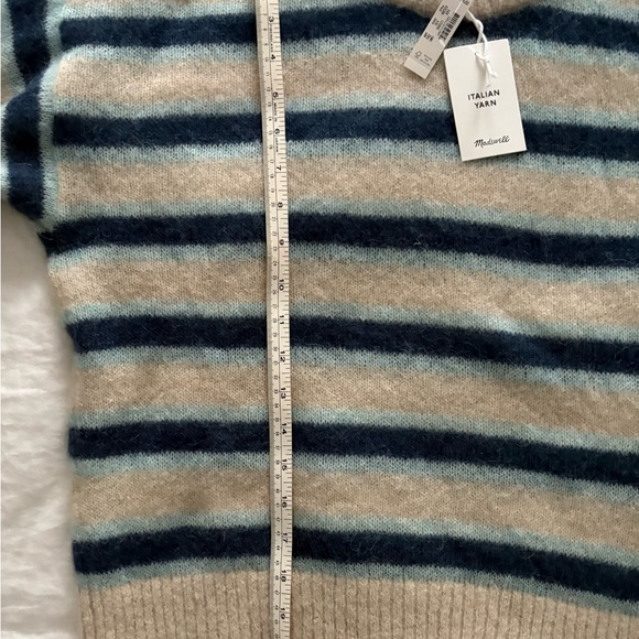 NWT Madewell Blue and Cream Striped Sweater - Picture 7 of 10